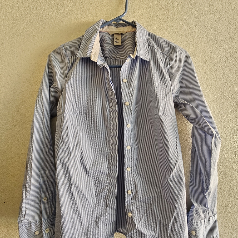 H&M Light Blue Striped Casual Shirt